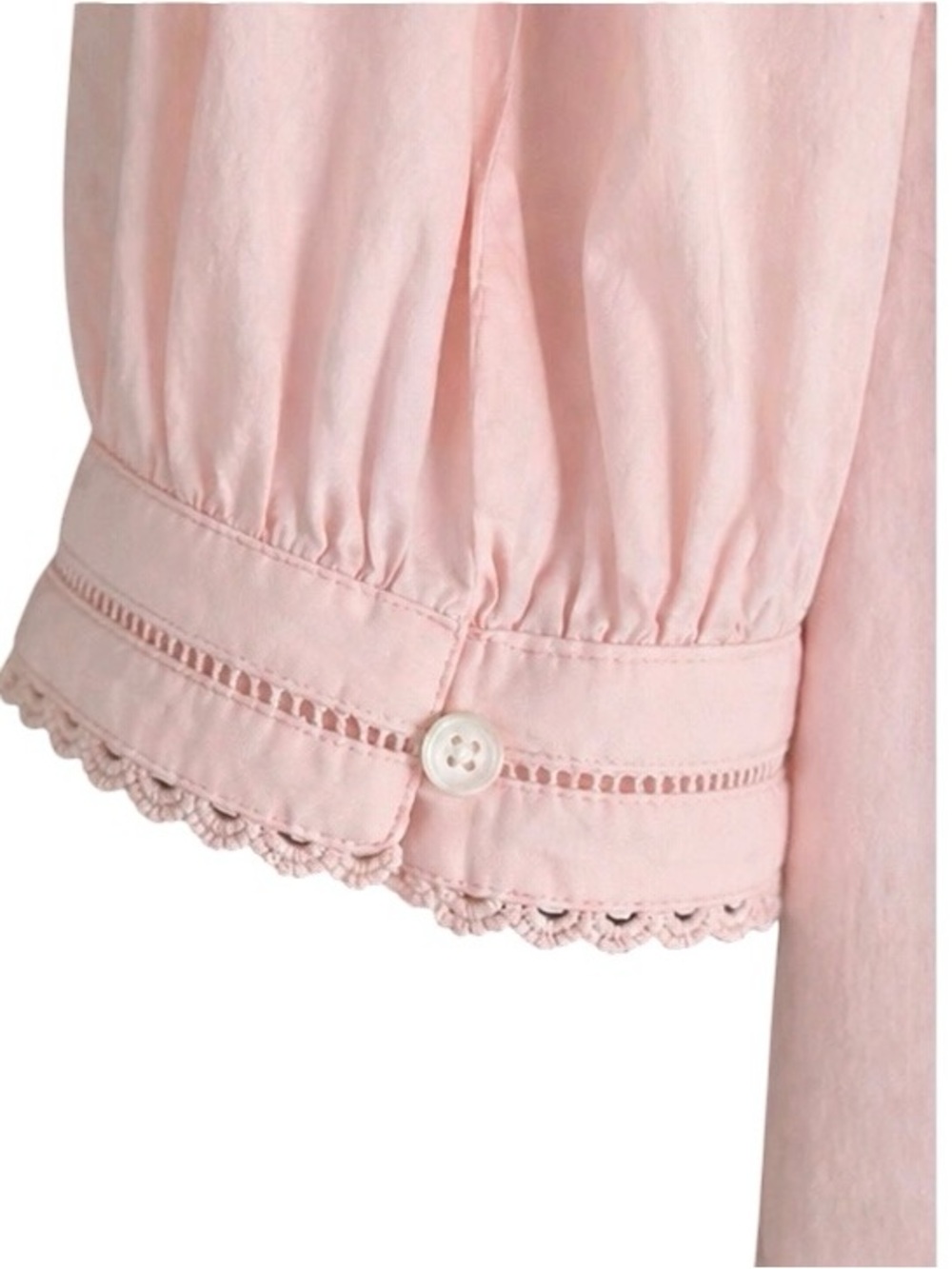 Time and Tru | Blush Pink Puff Sleeve Blouse Sz M EUC - Picture 5 of 9
